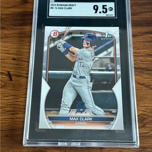 2023 Bowman Draft #BD76 Max Clark 1st Rookie Card RC TIGERS SGC 9.5